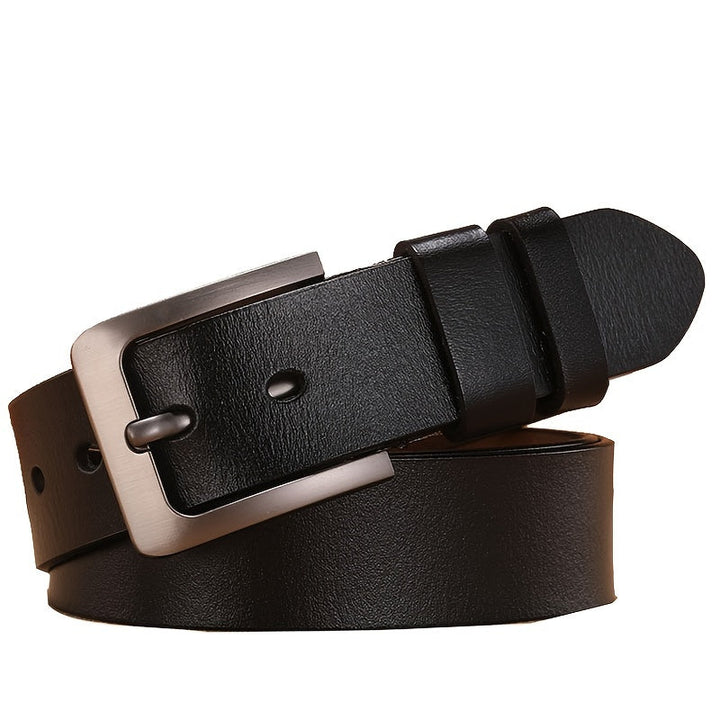 "Echte leren herenriem, klassiek design met pin-gesp, duurzaam runderleer, elegant voor elke outfit."