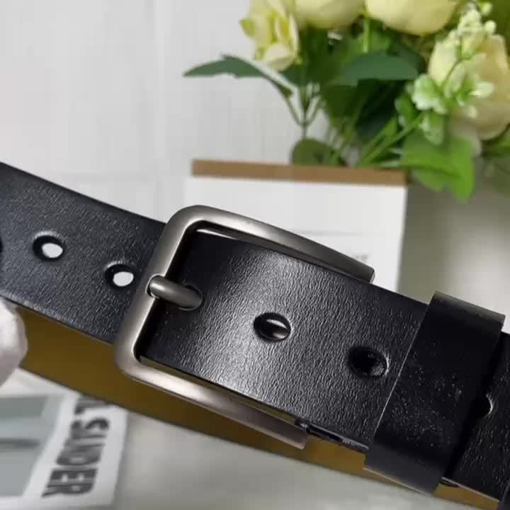 "Echte leren herenriem, klassiek design met pin-gesp, duurzaam runderleer, elegant voor elke outfit."