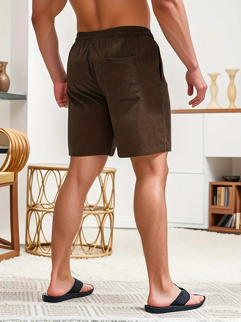 Comfortabele heren corduroy korte broek met rechte pasvorm, ideaal voor vrije tijd.