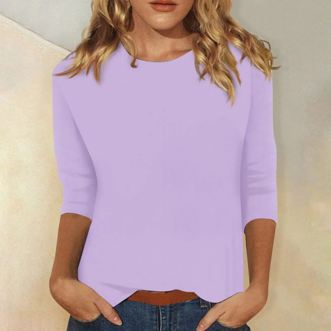 Zacht, comfortabel dames sweatshirt met klassieke ronde hals. Perfecte basic longsleeve voor elke dag.
