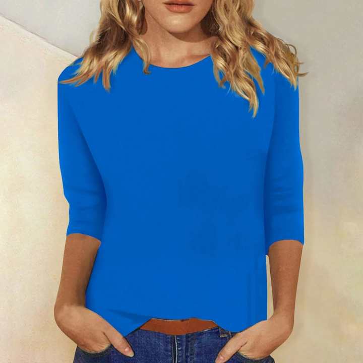 Comfortabel effen dames sweatshirt met ronde hals en lange mouwen. Een stijlvolle basic voor dagelijks gebruik.