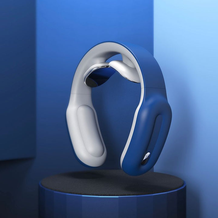 "Eko elektrische nekmassage apparaat, usb oplaadbaar, blauw, roze, wit, zwart, nekspanning verlichting, draagbaar."