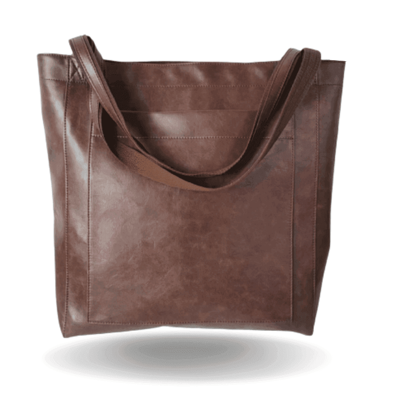 Zwarte vegan leren dames handtas, ruim en elegant design. Ideaal als schoudertas, duurzaam en chic accessoire.