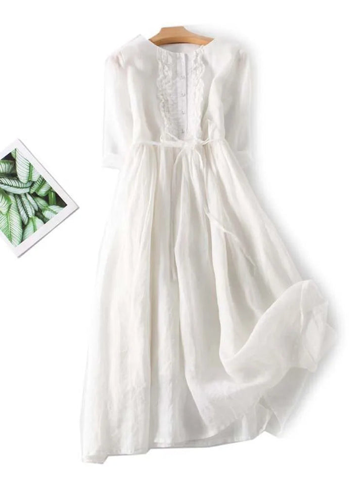 Comfortabele en elegante midi zomerjurk voor dames, perfect voor een moeiteloze stijl.