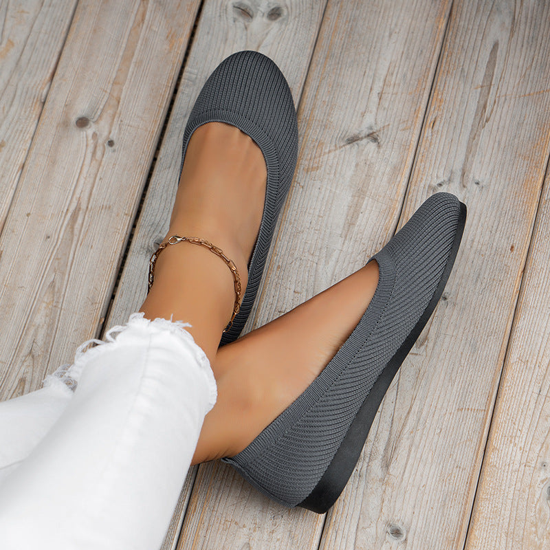 "Elegante damesballerina's, gebreid, ademend ontwerp, flexibel, comfortabel, verschillende kleuren, maat 36-43."