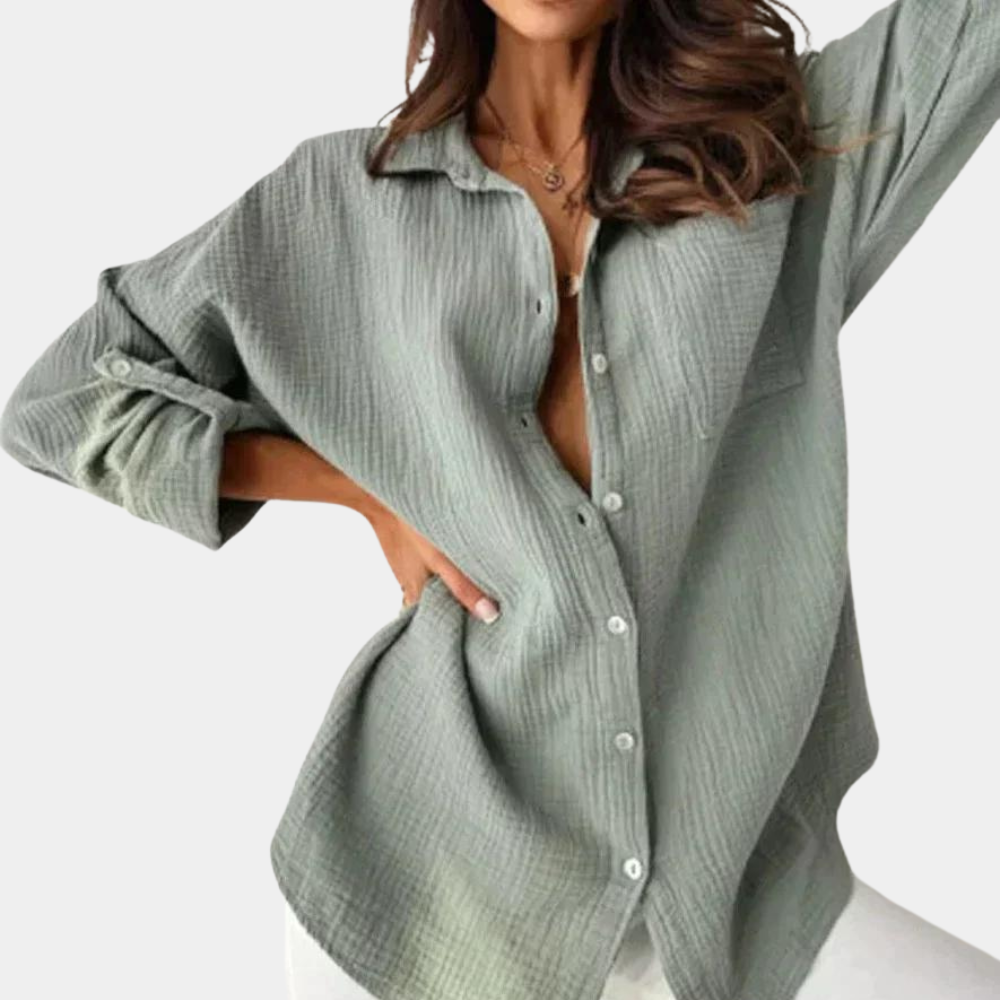 Stijlvolle damesblouse met lange mouwen en knoopsluiting. Tijdloos klassiek, elegant en veelzijdig voor elke look.