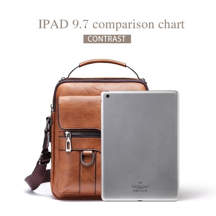 Elegante en functionele Jannes leren crossbody tas voor heren, zwart, donkerbruin en lichtbruin, stijlvol en duurzaam.