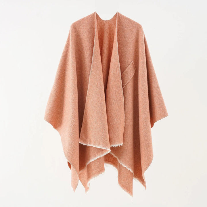 "Elegante katoenen poncho, stijlvolle cape in marineblauw, perfect voor dagelijks en formeel gebruik, lichtgewicht ontwerp."