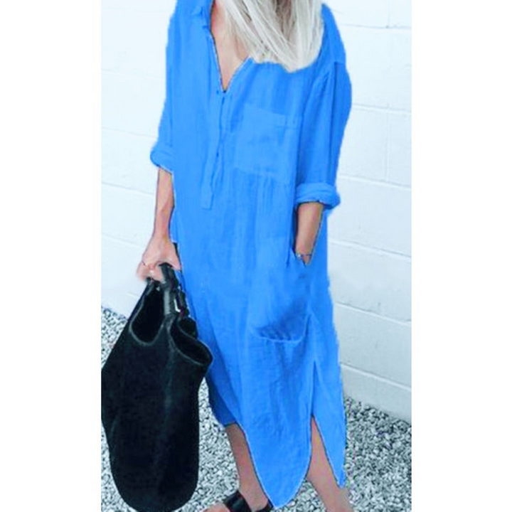 Veelzijdige lange zomerjurk dames. Geschikt voor zowel casual als chique gelegenheden, elegante damesmode.