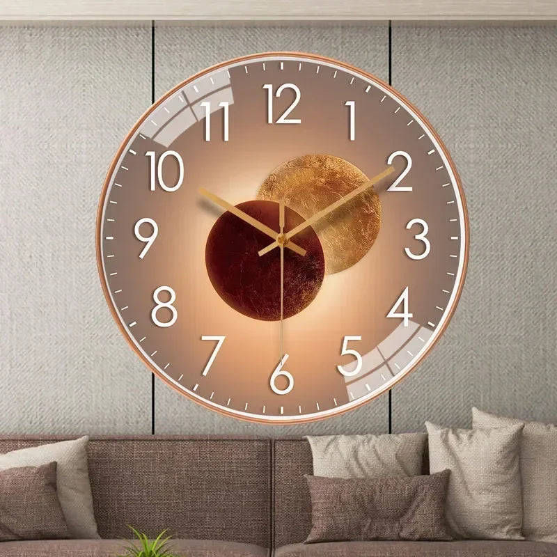 Elegante minimalistische wandklok, stille kwartsuurwerk, 30 cm diameter, klassiek-modern ontwerp, decoratief voor elk interieur