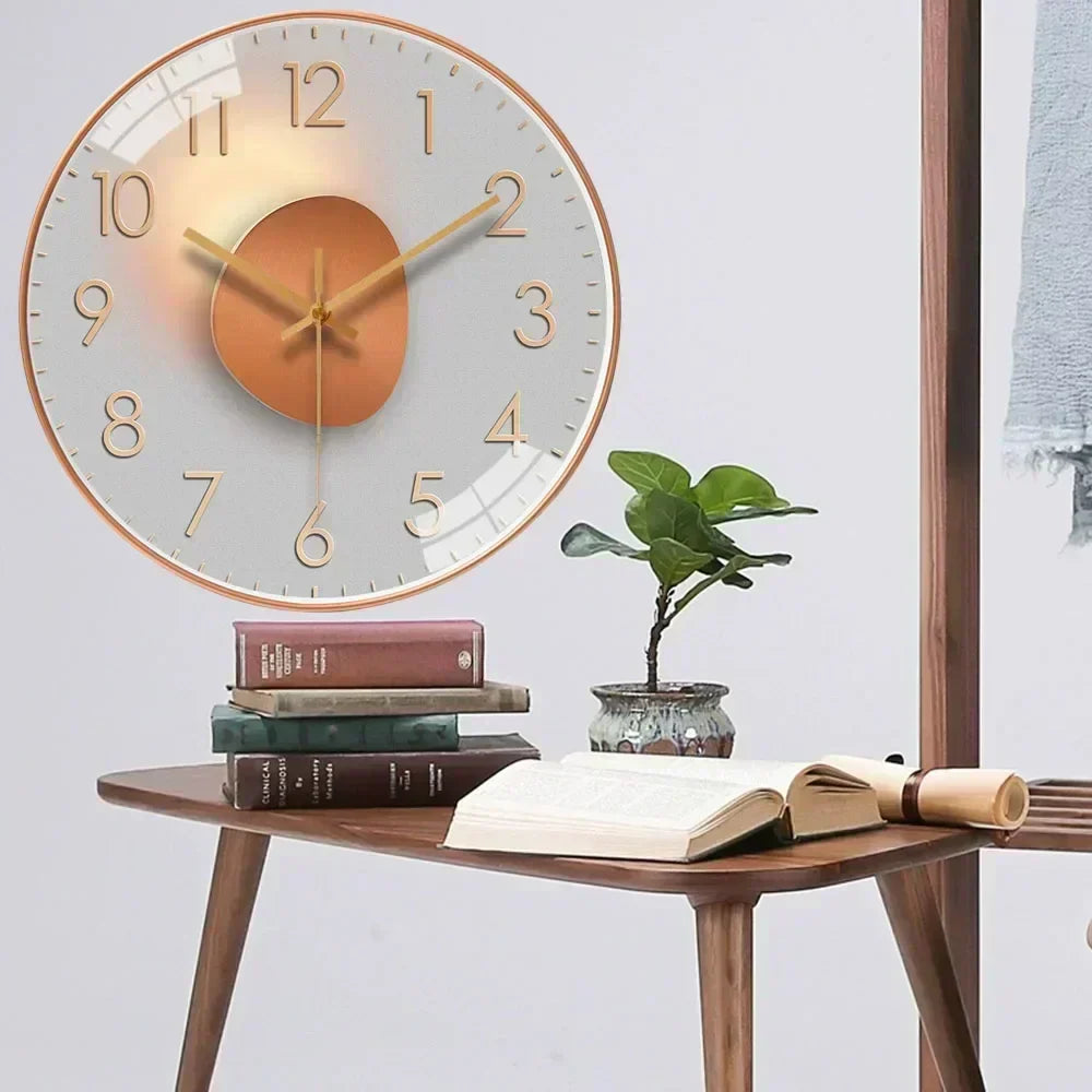 Elegante minimalistische wandklok, stille kwartsuurwerk, 30 cm diameter, klassiek-modern ontwerp, decoratief voor elk interieur
