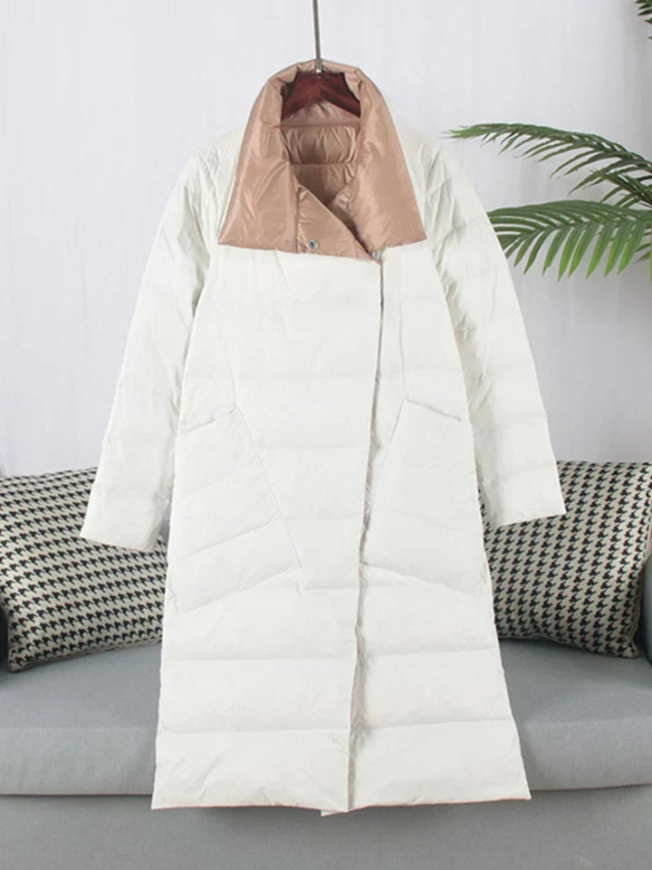 "Elegante Nordiva winterjas met geruit patroon, wolmix, vooraanzicht. Perfecte warmte en stijl voor koud weer."