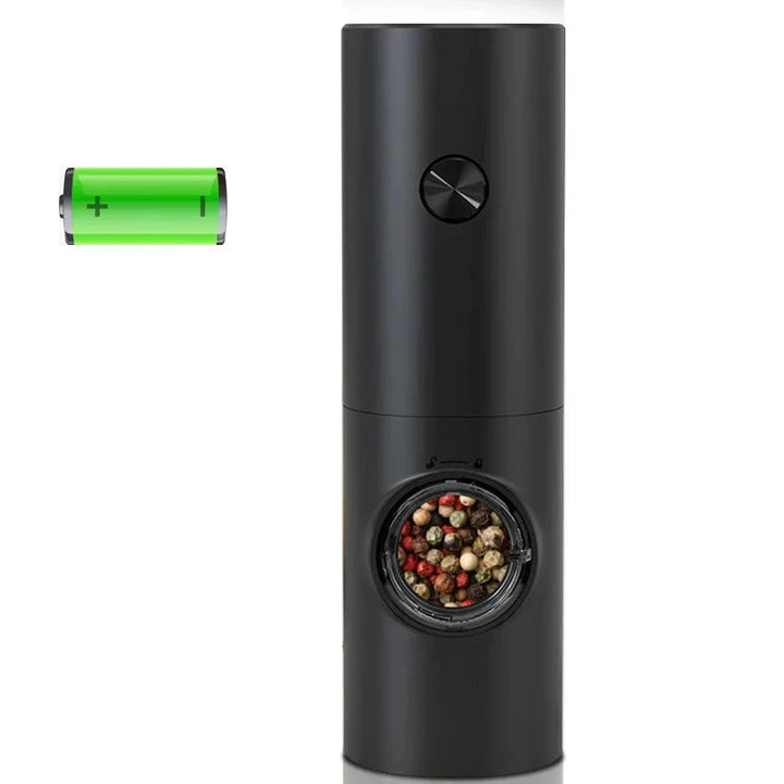 "Elektrische peper- en zoutmolen set met LED, modern design, roestvrij staal, gebruiksvriendelijk, keuken, kruiden malen"