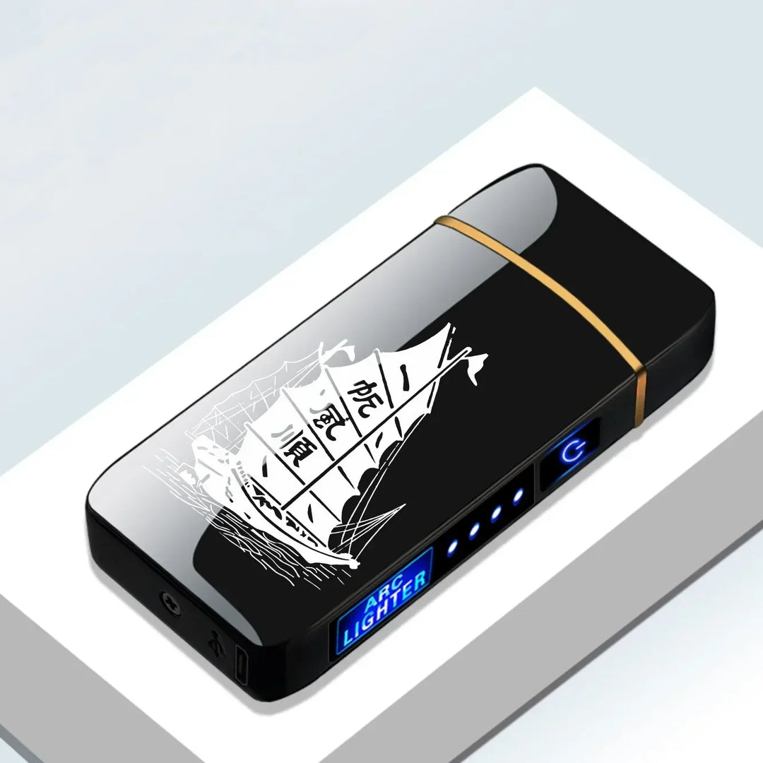 "Elektronische winddichte USB-oplaadbare plasma-aansteker met metalen design en dubbele boog vlam voor binnen- en buitengebru