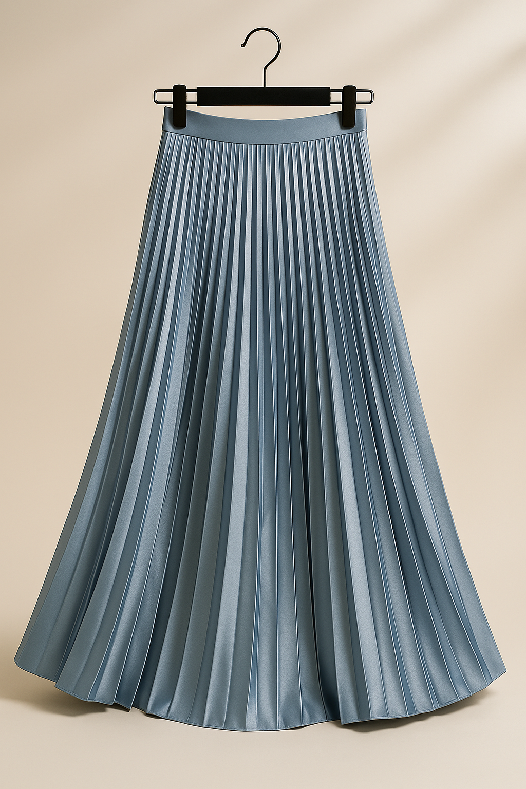 "Elva satijnen plissérok, hoge taille, glanzende stof, elegante uitstraling in meerdere kleuren"
