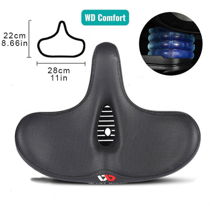Ergonomisch en ademend fietszadel, extra breed, biedt ultiem comfort en stijlvolle ondersteuning tijdens fietsen.