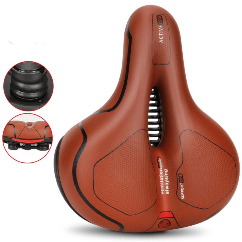 "Ergonomisch SoftRide fietszadel voor comfort, zwart kunstleer, verlicht rug- en zitbeenklachten, geschikt voor lange ritten.