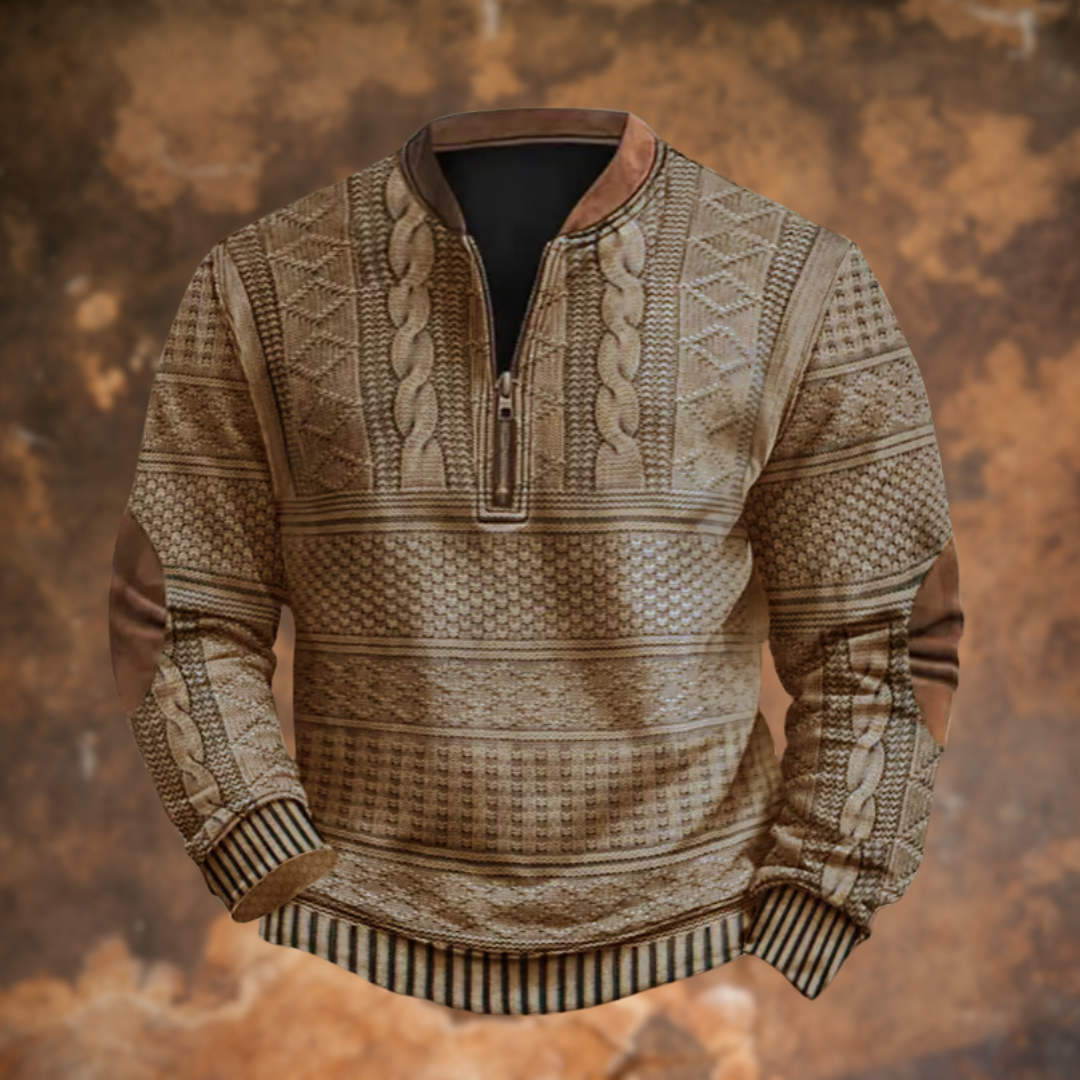 Stijlvolle Ethan heren sweater met rits, veelzijdig voor zowel casual als nette kledingstijlen.