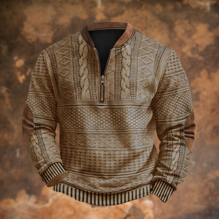 Stijlvolle Ethan heren sweater met rits, veelzijdig voor zowel casual als nette kledingstijlen.