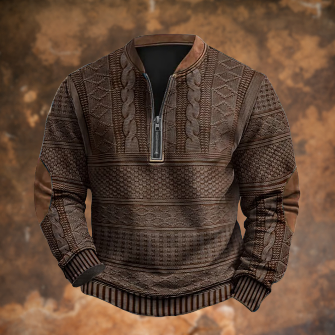 Heren trui Ethan met rits, biedt comfort en een trendy uitstraling voor elke gelegenheid.
