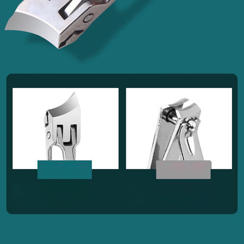 "Extra brede heavy-duty nagelknipper in zwart-oranje, ergonomische greep, voor dikke nagels; precisie en duurzaamheid."