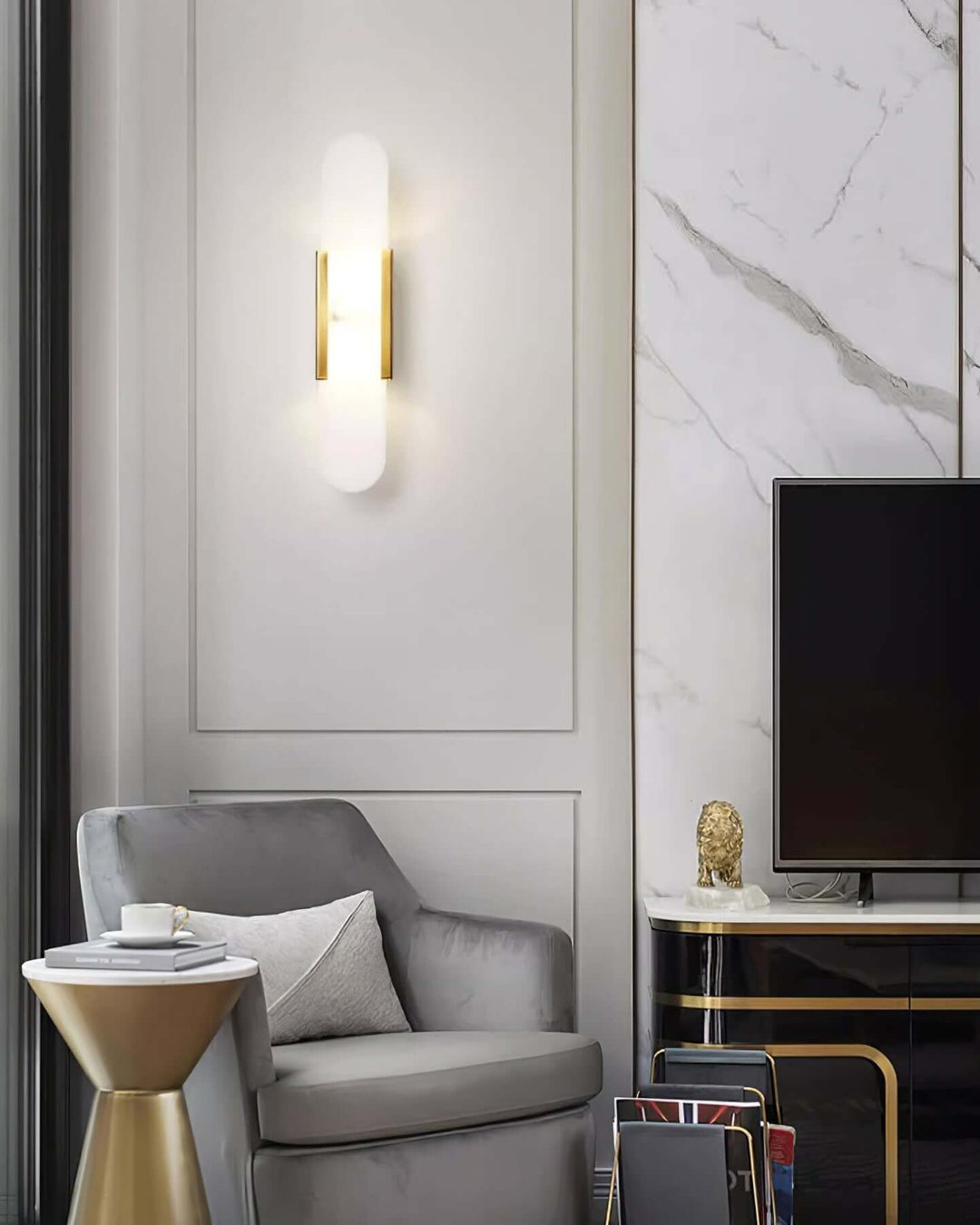 Moderne Wandlamp - Albast & Metaal