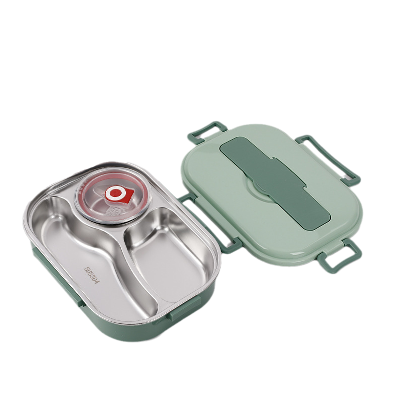 Thermos lunchbox voor school, roestvrij staal en compartimenten voor een gevarieerde lunch.