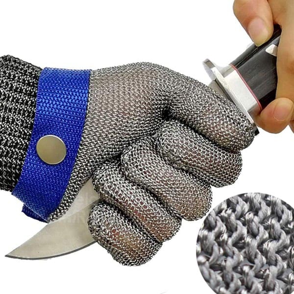 Snijbestendige veiligheidshandschoen van roestvrij staal. Ideaal voor keuken en werk, unisex.