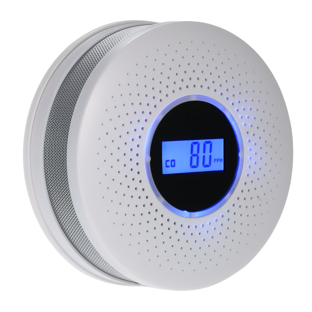 Witte duo rook- en koolmonoxidemelder voor veilige huisbeveiliging, lange batterijduur.