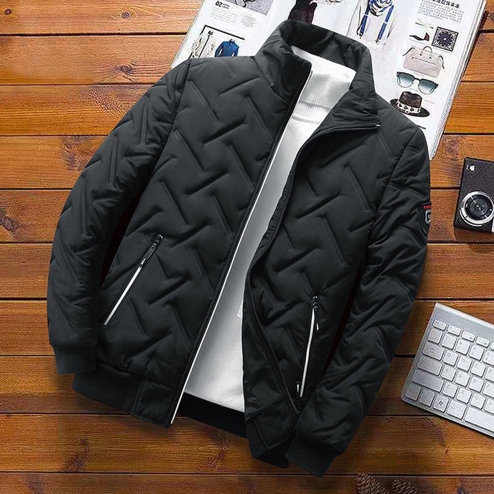 Veelzijdig en modieus heren gewatteerd jack, bombermodel met rits, perfecte bovenkleding.