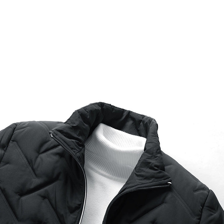Warm gewatteerd herenjack; comfortabele en stijlvolle bovenkleding voor koude lente- en herfstdagen.