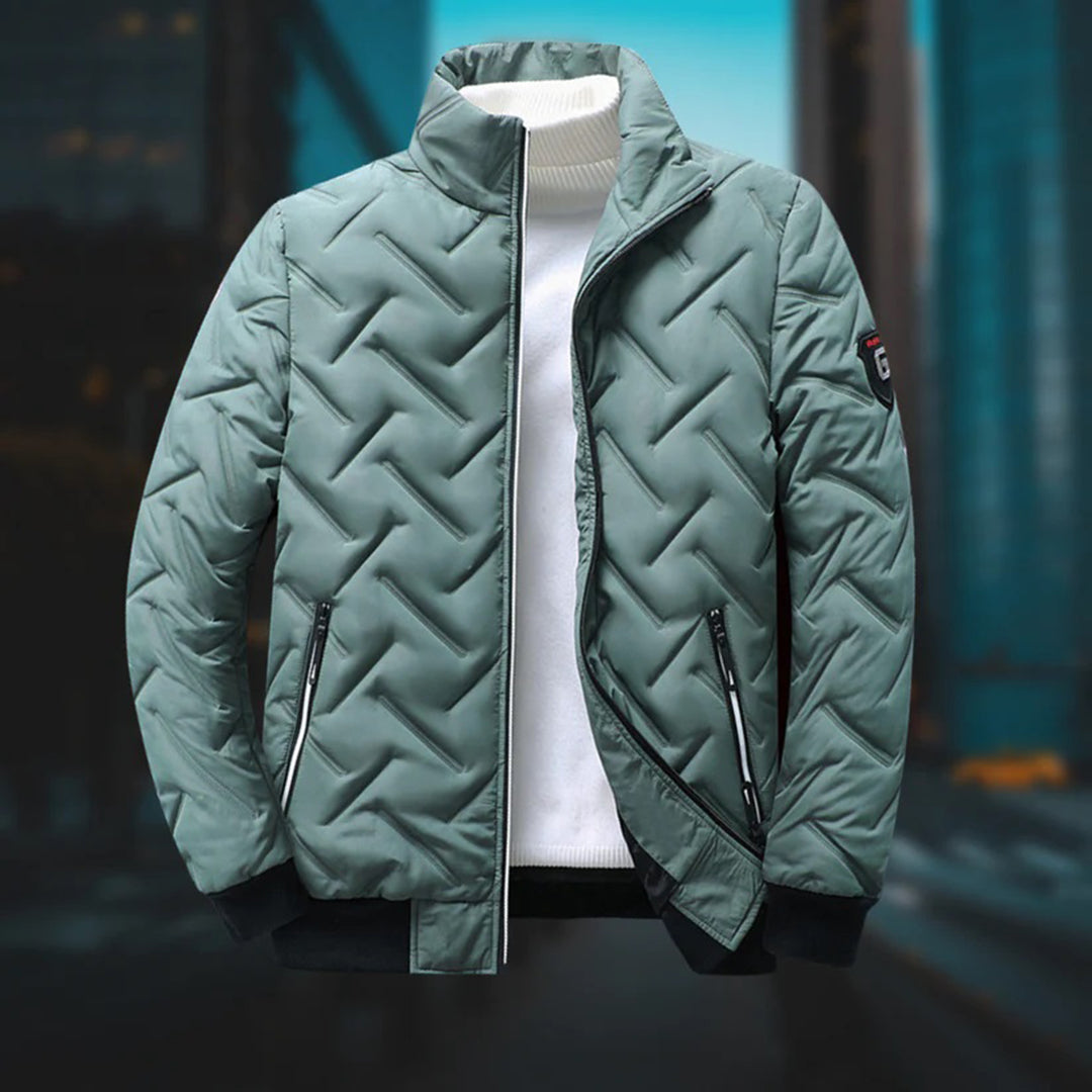 Heren gewatteerd bomberjack met rits, ideaal voor casual lente- en herfstlooks.