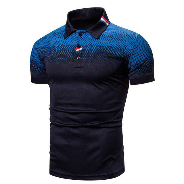 Geribbeld poloshirt voor heren, type button-neck, met korte mouwen en een tijdloze, stijlvolle uitstraling.