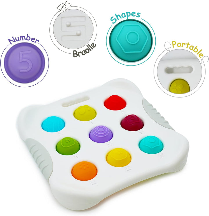 "Felle, kleurrijke kinderfidget met genummerde bubbels voor sensorisch spel, stressverlichting en leerplezier."