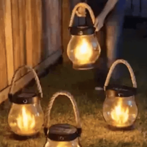 Sfeerverlichting voor terrasdecoratie en tuindecoratie in het donker