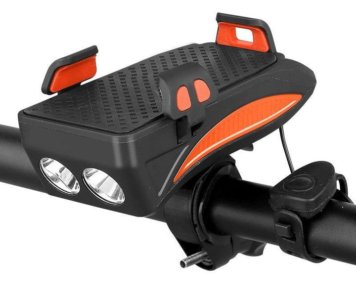Duurzame telefoonhouder voor fietsers, met ingebouwde powerbank voor langere ritten. Universeel design voor elk type fiets.