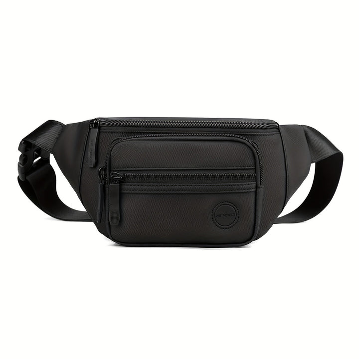 Waterafstotende zwarte nylon heren heuptas voor actieve mannen; ideaal als sporttas, fietstas of compacte reistas.
