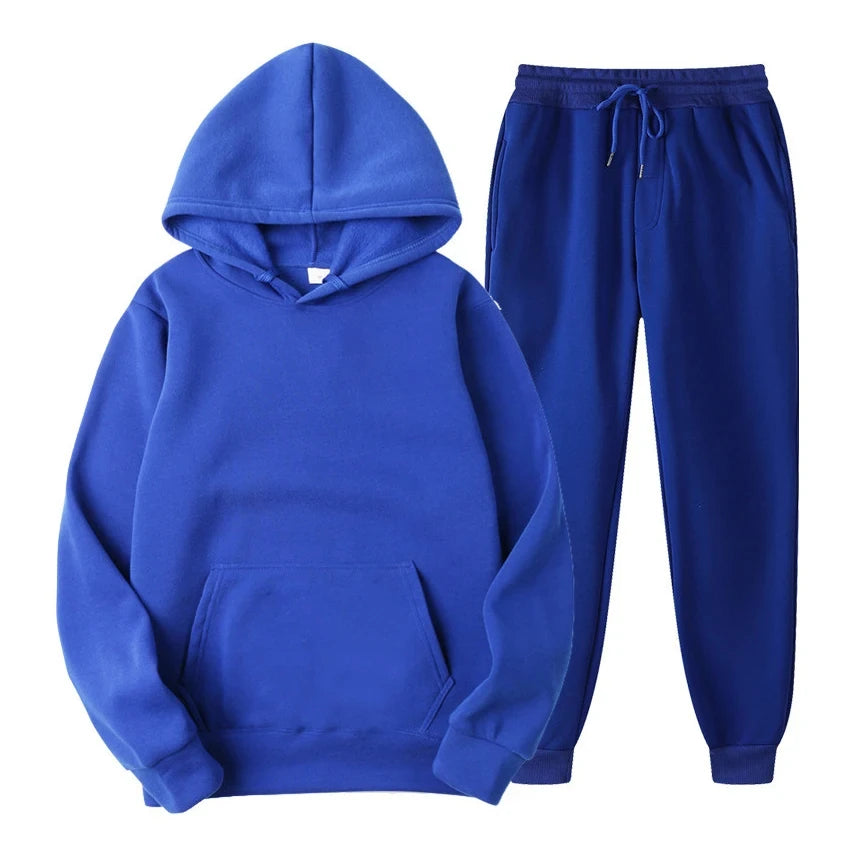 Blauwe heren jogging set voor een sportieve look