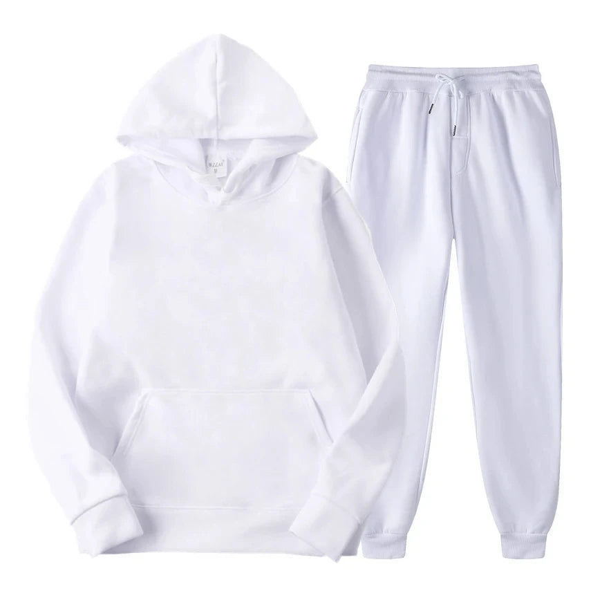Witte heren jogging set met comfortabele snit