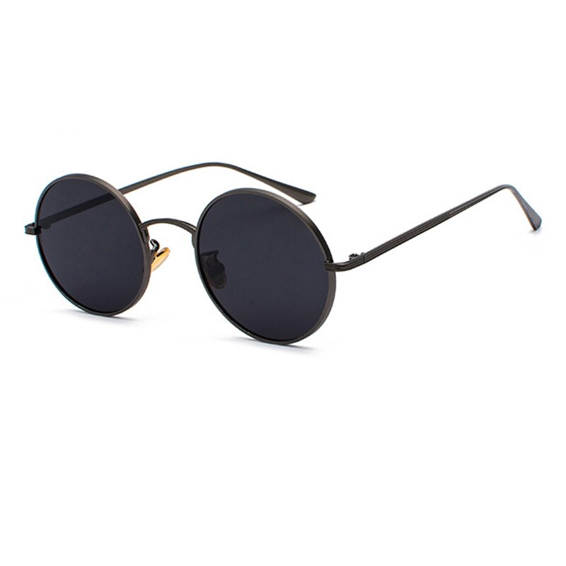 Stijlvolle heren retro zonnebril, rond montuur, klassieke look, optimale UV400 bescherming.