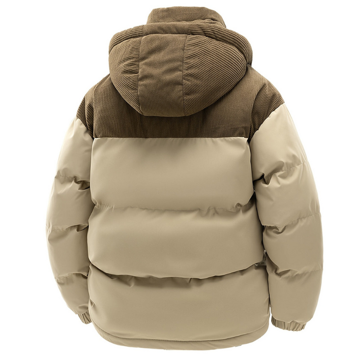 Warme heren winterjas met capuchon, winddicht, perfect voor winterse omstandigheden.