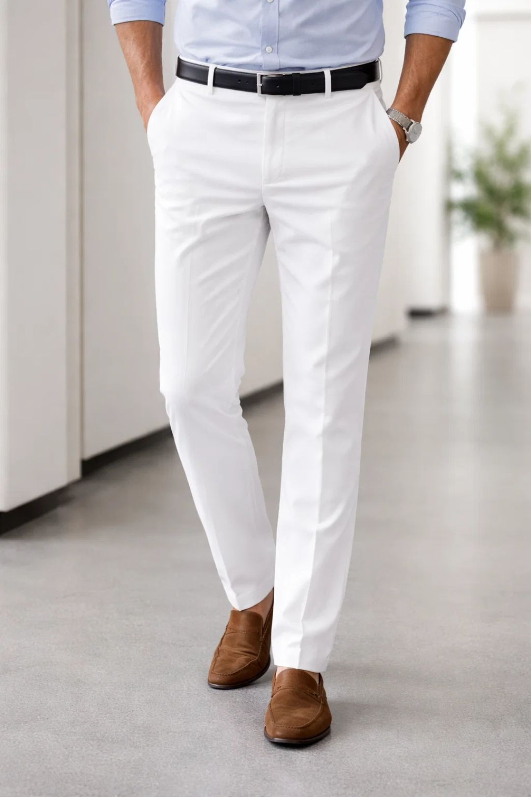 Mannen pantalon, elegant en comfortabel. Ideaal als zakelijke kleding of casual chic broek voor elke gelegenheid.