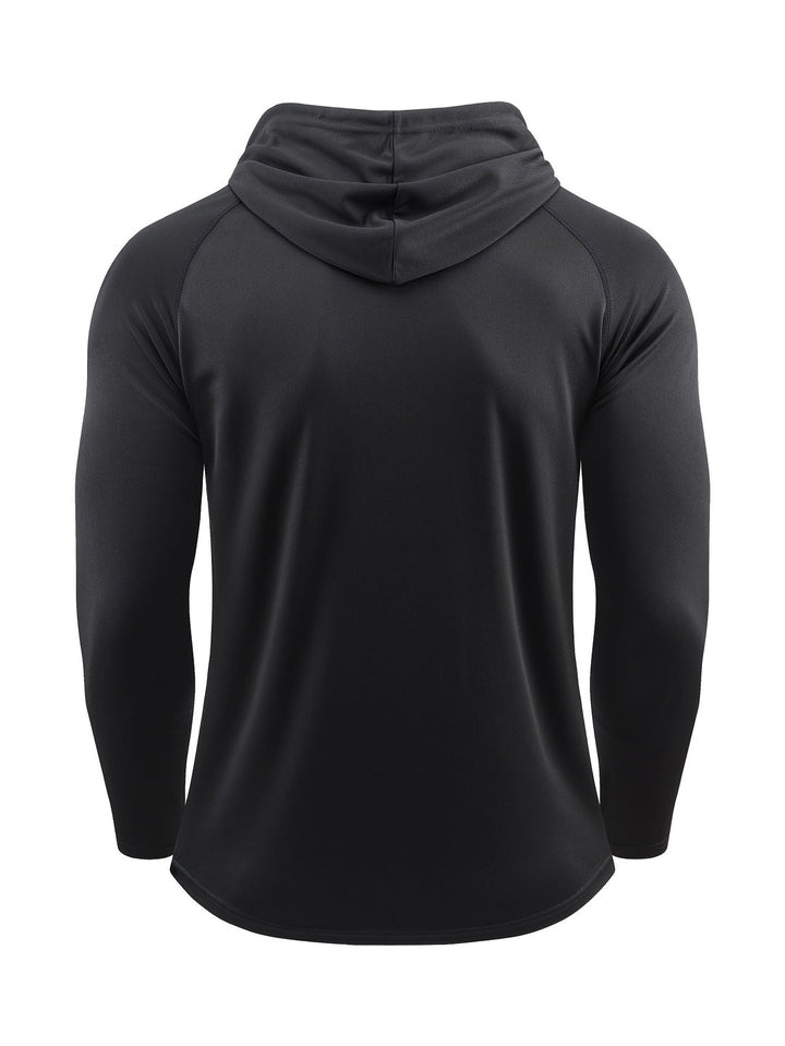 Heren hoodie in rood met capuchon, ideaal voor hardlopen en fitness
