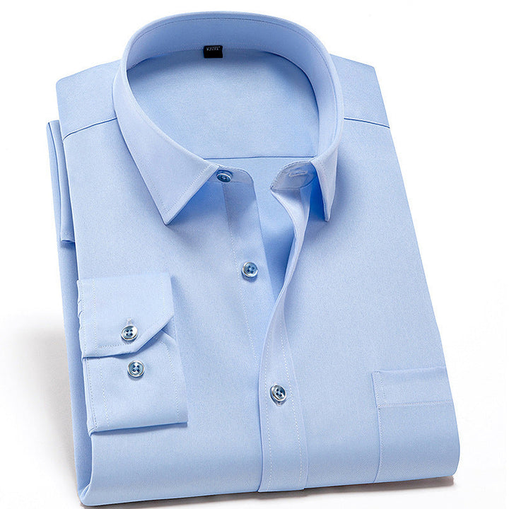 Formeel heren overhemd met lange mouw, perfect voor zakelijke bijeenkomsten of elegante avondkleding.