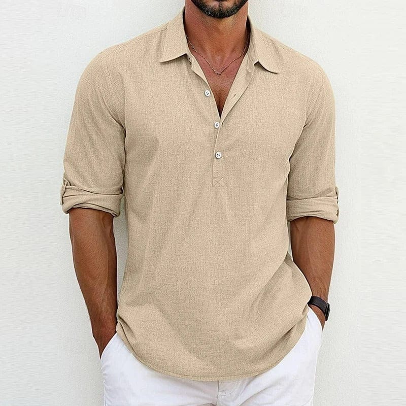 Lange mouwen heren poloshirt, effen kleur, stijlvol en comfortabel voor zowel casual als geklede momenten.