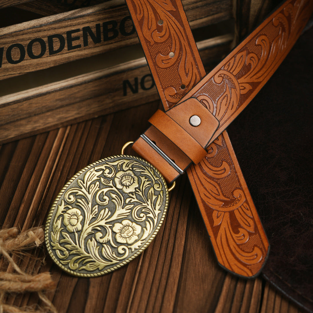 Heren western riem met duurzame gesp, perfect voor een stijlvolle, veelzijdige look.