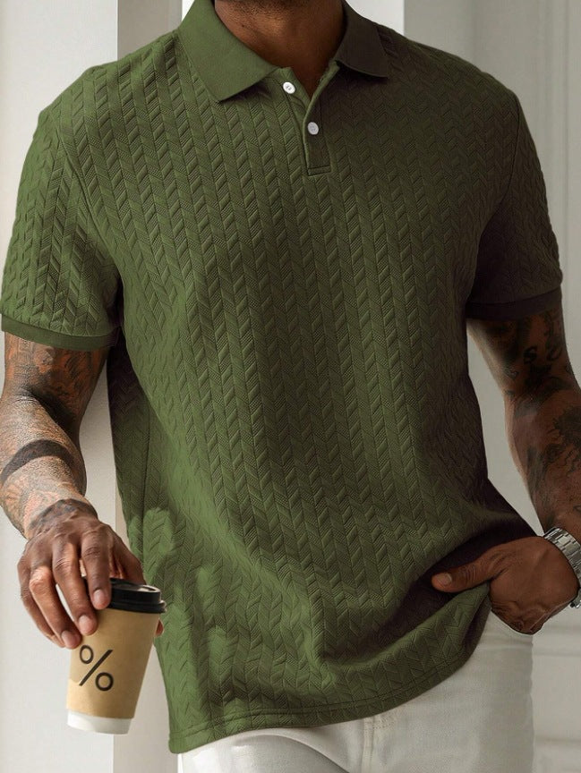 Groen heren poloshirt met moderne pasvorm en comfortabele stof