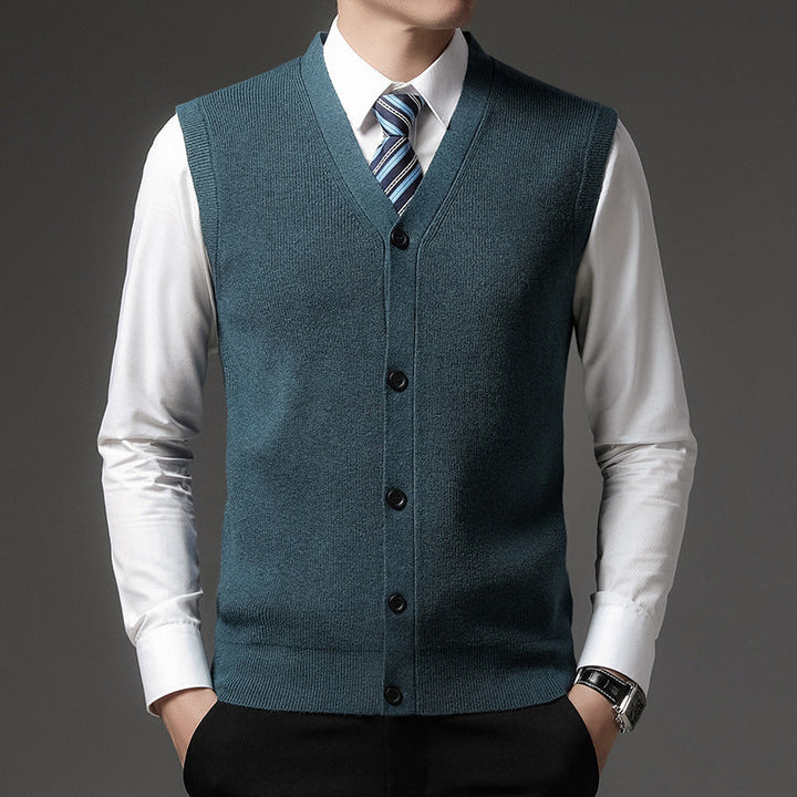 Veelzijdig heren vest slim fit met V-hals, geschikt voor zowel formele als casual chique outfits, tijdloos stijlvol.