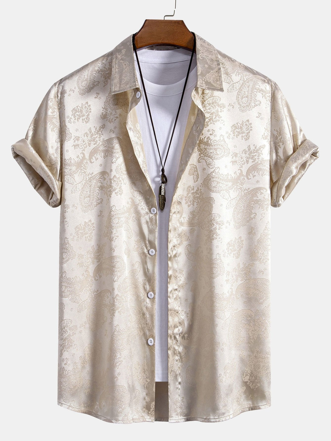 Glanzend herenoverhemd, luxe stijl voor feestelijke gelegenheden. Comfortabel en modieus.