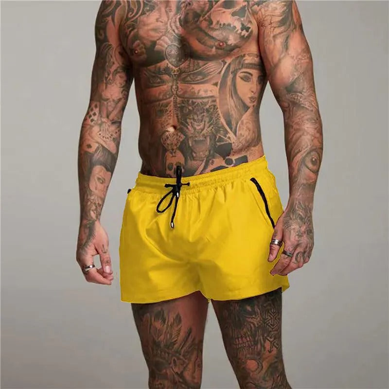 Regular fit heren zwemshort van stretchstof, snel droog en ademend voor ultiem draagcomfort op vakantie.